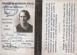 Carnet de mestra de Justa Freire. Any 1936. (Fundación Ángel Llorca).