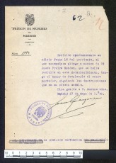 25/5/1940:  document que acredita l’estada de Justa Freire a la Prisión de Mujeres de Madrid. (Archivo General de la Administración).