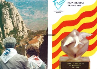 Portada del programa d’actes de les noces d’or de la lleva del Biberó el 28 d’abril de 1988 a Montserrat.         