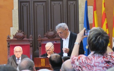 Intervenció de Joaquim Aloy, president de l’Associació Memòria i Història de Manresa. (Fotografia de Conxita Parcerisas).