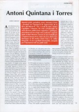 Desembre 1999: Entrevista a Antoni Quintana Torres (Jordi Sardans. “El Pou de la Gallina”).