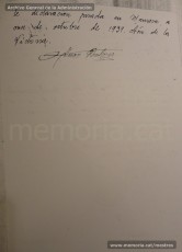 Selecció de fulls de l'expedient de depuració del mestre Pere Aloy Anell i diversa documentació referida a la seva activitat i a la seva depuració: nomenament i presa de possessió a Manresa, presentació a les autoritats franquistes el 17/5/1939, notificació de l'alcalde de Manresa al cap de la secció administrativa de primera ensenyança de la província de Barcelona de l'arribada de Pere Aloy Anell a la ciutat, carta de l'alcalde de Gironella al seu homòleg manresà on li confirma la bona conducta del mestre Pere Aloy Anell, full de serveis i càlcul de triennis. (Arxiu Comarcal del Bages, Archivo General de la Administración, Col·lecció particular família Aloy – Riera, Arxiu Municipal de Manresa)