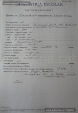 21/11/1932: estadístiques escolars de Manresa que inventarien els edificis escolars de la ciutat amb el seu estat i condicions higièniques –deu centres en mal estat-, així com el seu mobiliari i material, que és insuficient en la majoria d’escoles. També recullen dades sobre les colònies escolars, així com informació específica d’alguns centres concrets de la ciutat, de la població escolar general -4502 alumnes- i del nombre de mestres. (Arxiu Comarcal del Bages)