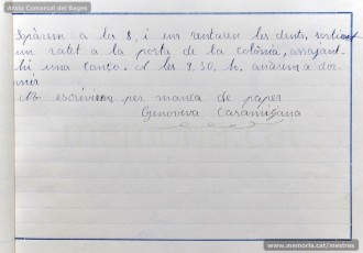 1933: diari de la primera i segona tandes de les colònies escolars fetes a Berga l’estiu de 1933, organitzades per l’Ajuntament de Manresa, on s’expliquen les activitats fetes durant el dia. També s’hi pot veure una selecció de treballs dels alumnes impressos amb la impremta escolar seguint el mètode Freinet. (Arxiu Comarcal del Bages)