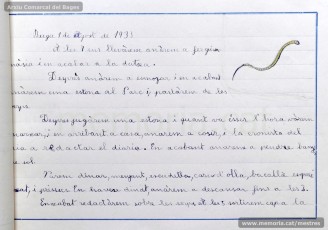 1933: diari de la primera i segona tandes de les colònies escolars fetes a Berga l’estiu de 1933, organitzades per l’Ajuntament de Manresa, on s’expliquen les activitats fetes durant el dia. També s’hi pot veure una selecció de treballs dels alumnes impressos amb la impremta escolar seguint el mètode Freinet. (Arxiu Comarcal del Bages)