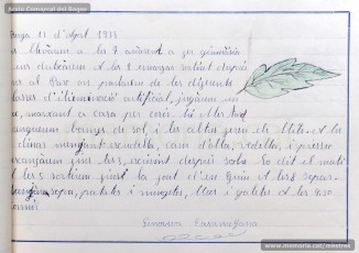 1933: diari de la primera i segona tandes de les colònies escolars fetes a Berga l’estiu de 1933, organitzades per l’Ajuntament de Manresa, on s’expliquen les activitats fetes durant el dia. També s’hi pot veure una selecció de treballs dels alumnes impressos amb la impremta escolar seguint el mètode Freinet. (Arxiu Comarcal del Bages)