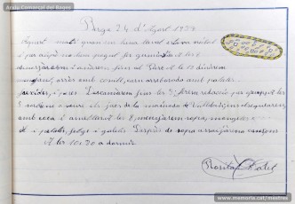 1933: diari de la primera i segona tandes de les colònies escolars fetes a Berga l’estiu de 1933, organitzades per l’Ajuntament de Manresa, on s’expliquen les activitats fetes durant el dia. També s’hi pot veure una selecció de treballs dels alumnes impressos amb la impremta escolar seguint el mètode Freinet. (Arxiu Comarcal del Bages)