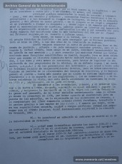 Selección de páginas del expediente de depuración del maestro Aniceto León Garre y informe sobre este profesor, elaborado el 2/10/1942, a raíz del hecho de que durante unos meses fue director del Instituto de Manresa en la etapa republicana. Se destaca negativamente su conducta por haber denunciado a alumnos de personas afectas al franquismo y por ser “un gran propagandista de las ideas marxistas”. (Archivo General de la Administración y Arxiu Comarcal del Bages)