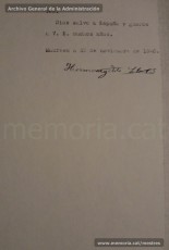 Selección de páginas del expediente de depuración del maestro Hermenegild Lladó Bilarrúbies y acreditación que presenta a las autoridades franquistas el 21/2/1939 como muestra de haber ejercido de maestro en el Grup Escolar Renaixença desde el 12 de noviembre de 1934. (Arxiu Comarcal del Bages, Archivo General de la Administración y Arxiu Municipal de Manres