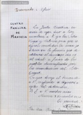 Mostres de tipus textuals. Resulta molt interessant, per la seva modernitat, destacar la gran diversitat de tipus de text que feia treballar Josep Albagés als seus alumnes per donar-los un domini dels diferents registres de llenguatge. S’hi poden llegir cartes, actes, esqueles, felicitacions, factures, oficis, comandes, certificats, anuncis, etc. (Arxiu Comarcal del Bages)