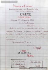 Mostres de tipus textuals. Resulta molt interessant, per la seva modernitat, destacar la gran diversitat de tipus de text que feia treballar Josep Albagés als seus alumnes per donar-los un domini dels diferents registres de llenguatge. S’hi poden llegir cartes, actes, esqueles, felicitacions, factures, oficis, comandes, certificats, anuncis, etc. (Arxiu Comarcal del Bages)