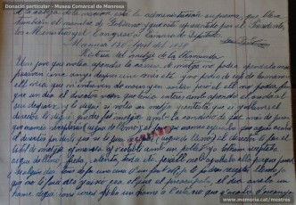 Agost de 1938: quadern escolar en el qual s’observa el treball escolar diari, centrat tant en la resolució de problemes matemàtics, com en el coneixement de les llengües catalana i castellana, així com en la geografia i la història. (Donació particular – Museu Comarcal de Manresa)