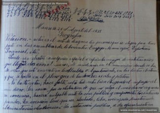 Agost de 1938: quadern escolar en el qual s’observa el treball escolar diari, centrat tant en la resolució de problemes matemàtics, com en el coneixement de les llengües catalana i castellana, així com en la geografia i la història. (Donació particular – Museu Comarcal de Manresa)