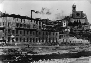 Vista de Manresa amb la Seu a la dreta.
Procedència: Arxiu Comarcal del Bages