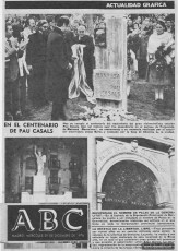 Notícia de la inauguració del monument a Pau Casals publicada al diari ABC. 29 desembre 1976. (Col·lecció Josep Barés).