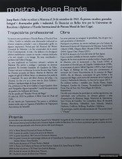 Currículum de Josep Barés que acompanyava la seva exposició de pintura inaugurada el 25 d’agost de 2023 a l’Espai d’Art del Cercle Artístic de Manresa. (Col·lecció Joaquim Aloy).