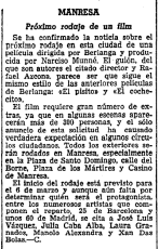 Anunci del rodatge. (La Vanguardia, 1_3_1961)