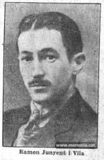 Foto de Ramon Junyent per a la Candidatura d’Esquerres Catalanes de Barcelona que integra en qualitat de militant d’Esquerra Republicana de Catalunya. (ARCA – Biblioteca Nacional de Catalunya)