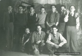 Grup de tramoistes amb el Salvador Vicens, el segon per l'esquerra.(1958)
