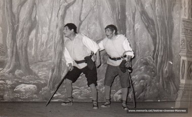 El Lluís i el Joan Cirera fent de Lluquet i Rovelló.(1953)
