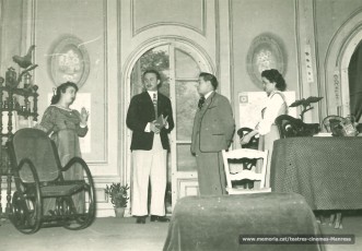 "Els savis de Vilatrista" amb Rosa Vila, Salvador Soler, Àngel Tulleuda, i Mª Dolors Camprubí. (1957)