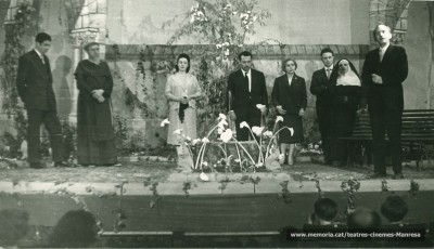 "Hermana ternura", amb Joan Torrens (?), Rosa Vila, (?), Rafaela Lladó, Salvador Soler, Crispina Gros (de monja) i Sr Tavera (autor).(1957)