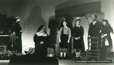 "La oracion de Bernadette" amb Crispina Gros, Maria Bruguera (de monja), Etelvina Piera, Dolors Camprubí, Joan Torrens i Rosa Vila. (1958)