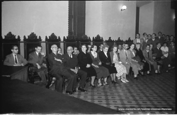 Recepció al Saló de Plens de l’Ajuntament en motiu de les noces d'or de l'orfeó.(1951)