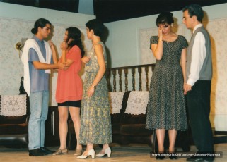 "El gran egoista" a càrrec del Petit Espantall, amb Oriol Ardèvol, Elisabet Padró, Àngels Padró, Ester Gibert  l'esquerra i Jaume Ferrer a la dreta. (1995)