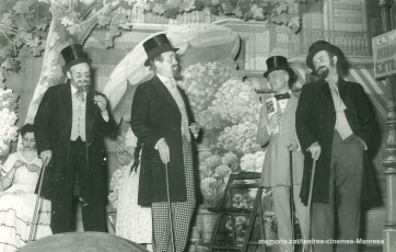 "La Rambla de les floristes" amb Martí Camprubí, Joaep Canal, Enric Tatjé i Joan Trench. (1958)