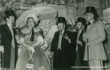 "La Rambla de les floristes" amb Martí Camprubí, Angelina Torner, Josep Canal, Joan Trench i Enric Tatjé. (1958)