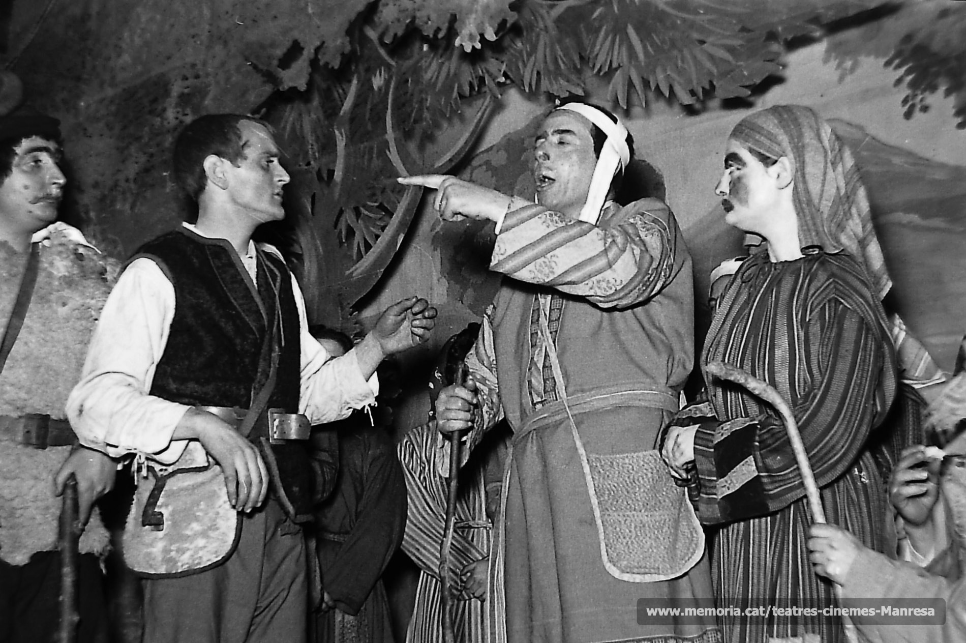 "Els Pastorets", amb en Noguera, Josep Isart , ?, i Paquita Blanch. (1956)
