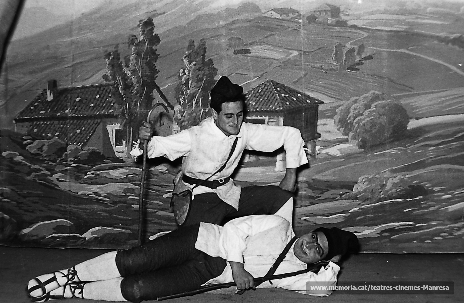 En Josep Isart i Miquel Sandiumenge a "Els Pastorets". (1956)