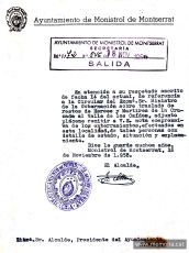 Petició de trasllat de morts de la guerra civil al Valle de los Caídos. (ACBG. Revolució i Guerra Civil 1936-1939. Víctimes).