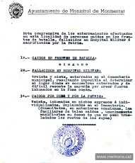 Resposta a la petició de trasllat de morts de la guerra civil al Valle de los Caídos. (ACBG. Revolució i Guerra Civil 1936-1939. Víctimes).