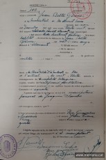 Certificat de defunció de Joan Belta Gómez, d'Alacant. (Arxiu Jutjat de Pau de Monistrol de Montserrat).