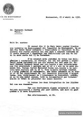 Document sobre el trasllat dels nínxols de Gerhard i d’Hortet a Monistrol datat el 25 d'abril de 1958. (Arxiu Abadia de Montserrat).