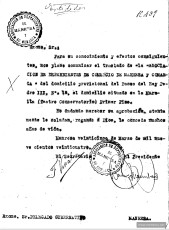 Comunicació al delegat governatiu del canvi de domicili social de l’ADCI amb data de 24 de març de 1924. (ACBG)