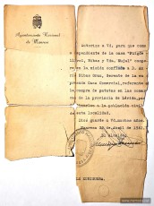 Document pel qual s’autoritza Viñals a anar a Lleida a comprar patates per a proveir  Manresa. 11 d’abril de 1942. (Col·lecció familiar)