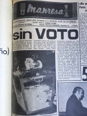 13/11/1973: notícia del diari Manresa sobre les eleccions de renovació de regidors que se celebraven aquell dia. A Manresa no es van fer perquè es van presentar tants candidats com places a ocupar. (Arxiu Comarcal del Bages).