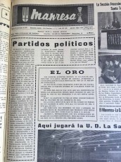 16/10/1971: article “Partidos políticos” publicat al diari Manresa. (Arxiu Comarcal del Bages).