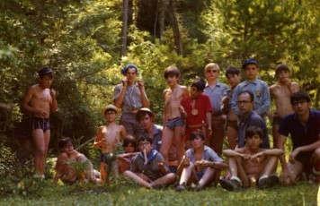 1969: Acampada del grup de  ràngers a la riera de Merlès.