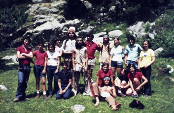 1972: Acampada dels grups de pioners i de les caravel·les a Aigües Tortes (Boí). Vàrem coincidir amb la filmació d’una pel·lícula. 