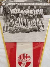Banderí del SOFFMIC (Selecció Organitzada de Futbol Femení de Manresa i Comarca).