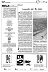 20/6/1989. Editorial de Regió7 dedicat a l’autopista.