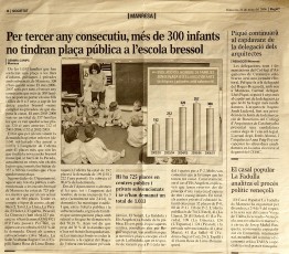 Retalls del diari “Regió7” sobre notícies de llars d’infants de Manresa.
