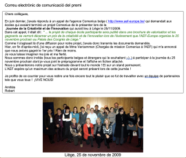 Notificació i recollida del Premi al Comenius de Liége
