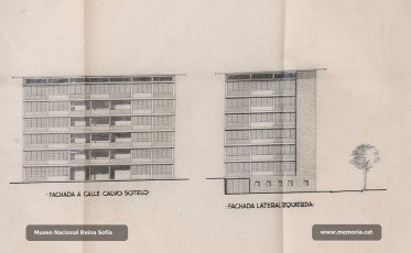Avantprojecte façana del carrer de Circumval·lació i façana lateral esquerra. José A. Coderch de Sentmenat Coderch. (Museu Nacional Centro de Arte Reina Sofía).